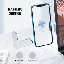 Magnetic Laptop Phone Holder, Adjustable Laptop Cell Phone Mount, Laptop Side Mount Clip (Silver)