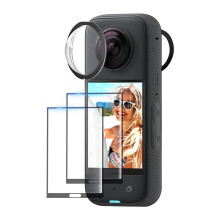 For Insta 360 X3 Sticky Lens Guard Cover Screen Protector Hard Tempered Glass for X3 Action Camera Accessories