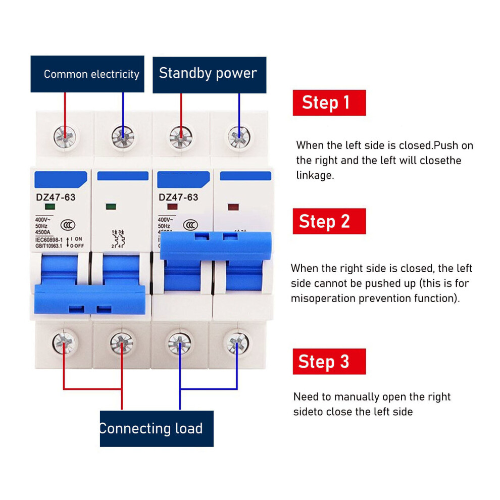BERM 2P Rail Interlock Air Switch 32A 400V
