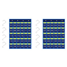 2X Numrerat Fickdiagram Mobiltelefon Hängande Organizer Hängande Förvaringsväska för Klassrumsmobiltelefonhållare (30 Fickor)