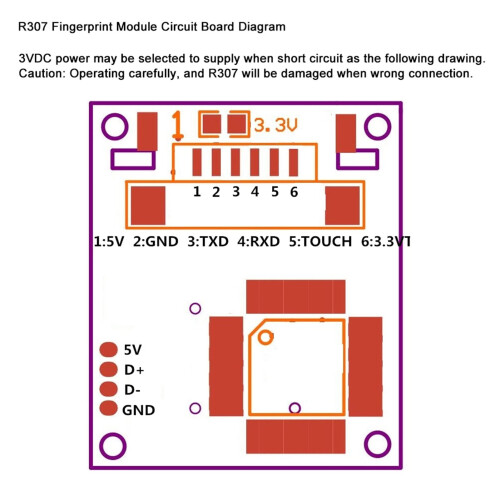 R307 Optical Fingerprint Sensor Module for Access Control, Secure Biometric Fingerprint Scanner 2
