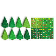 24 Stück Weihnachtsbaum-Aufkleber zum Selbermachen, Urlaubskunst, Basteln mit Aufklebern, Machen Sie Ihren Eigenen Weihnachtsbaum-Aufkleber
