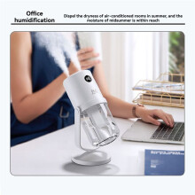 Dual-Spray Oscillating Humidifier Hydrating Home Humidifier Silent Portable Atomizer with 360 Rotating Stand