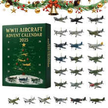Aircraft 24 Days Christmas Countdown Calendar with 2D Acrylic Warbirds Christmas Advent Calendar Xmas Countdown Calendar