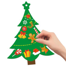24PCS Christmas Tree DIY Scene Stickers Holiday Art Making with Stickers Make Your Own Xmas Tree Sticker