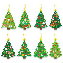 24PCS Christmas Tree DIY Scene Stickers Holiday Art Making  with Stickers Make Your Own Xmas Tree Sticker