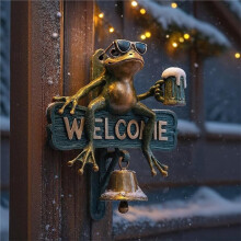Chill Frog Willkommens-Türklingel: Frosch mit Sonnenbrille, Lustige Dekorative Türklingel für Veranda und Garten