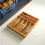 Bamboo and Fork Box, Partition Board Box, Silverware Tray Organizer, Kitchen Organizer for Flatware Cutlery and Silver 3
