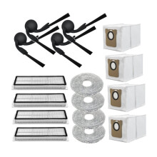 16PCS Compatible with Mijia Vacuum 5C / OV42CN Vacuum Attachment Replacement Parts Side Brush HEPA Filter Mop Cloth Dust Bag