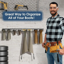 2pcs Boot Rack, Wader Hangers for Wall, Wall Mounted Shoe Racks, 4 Pair Boot Organizer for Tall Boots and Cowboy Shoes