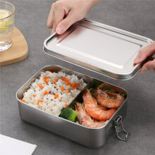 Lonchera Bento de Acero Inoxidable, Lonchera Metálica, Contenedores para Almacenar Alimentos con Cierres, Loncheras para el Trabajo y la Escuela