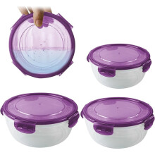 Voedselcontainers 4 Stuks Magnetronbestendige Voedseldozen Picknicksaladebox voor Keuken, Voorraadkast, Koelkast, Campinglunch, Snacksalade