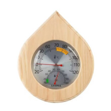 Sauna Thermometer Hygrometer Houten Temperatuur- en Vochtigheidsmeter voor Saunaruimte Spa Stoomkamer Wandmontage Geen Batterij