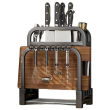 1 Soporte para Cuchillos de Acero Inoxidable para Cocina, Encimera, Tabla de Cortar, Organizador Integrado para Cuchillos