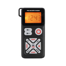 -Taschenradio, Tragbar, FM/AM, MP3-Empfang, Sleep-Timer, 3,5-mm-Kopfhöreranschluss, TF-Kartenleser, Musikplayer, Schwarz
