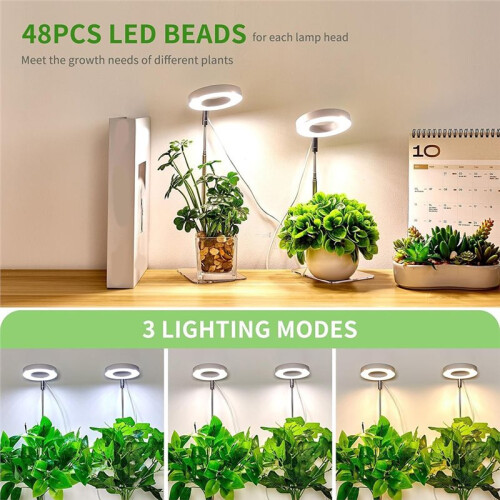 Plant Grow Light,LED Growing Light for Indoor Plants,2  Adjustable Height Growing Lamp with Timer,for Small Plants 2