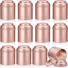 12 Teedosen mit Luftdichtem Doppeldeckel, Runde Dosen, Kleine Küchenbehälter für Losen Tee