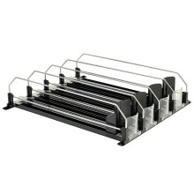 Estante Organizador de Bebidas Enlatadas con Resorte, Ancho Ajustable, Forma de e, 410 mm, 4 Filas A