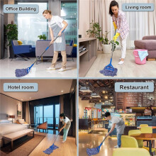 Confezione da 4 Pezzi di Ricambio per Testine di Mocio Resistenti, Testine di Mocio A Spago per Uso Commerciale, Utilizzate per Casa, Ufficio e