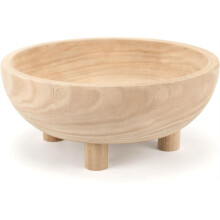 Dekorative Holzschale, 28 cm Große Obstschale Aus Holz für die Küchentheke, Schlüsselschale für Den Eingangstisch, Dekorationen in Holzfarbe