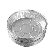 50 Stück Runde Einweg-Aluminiumfolien-Teller (20 cm Durchmesser) für Heißluftfritteusen, Backen, Kochen und Braten
