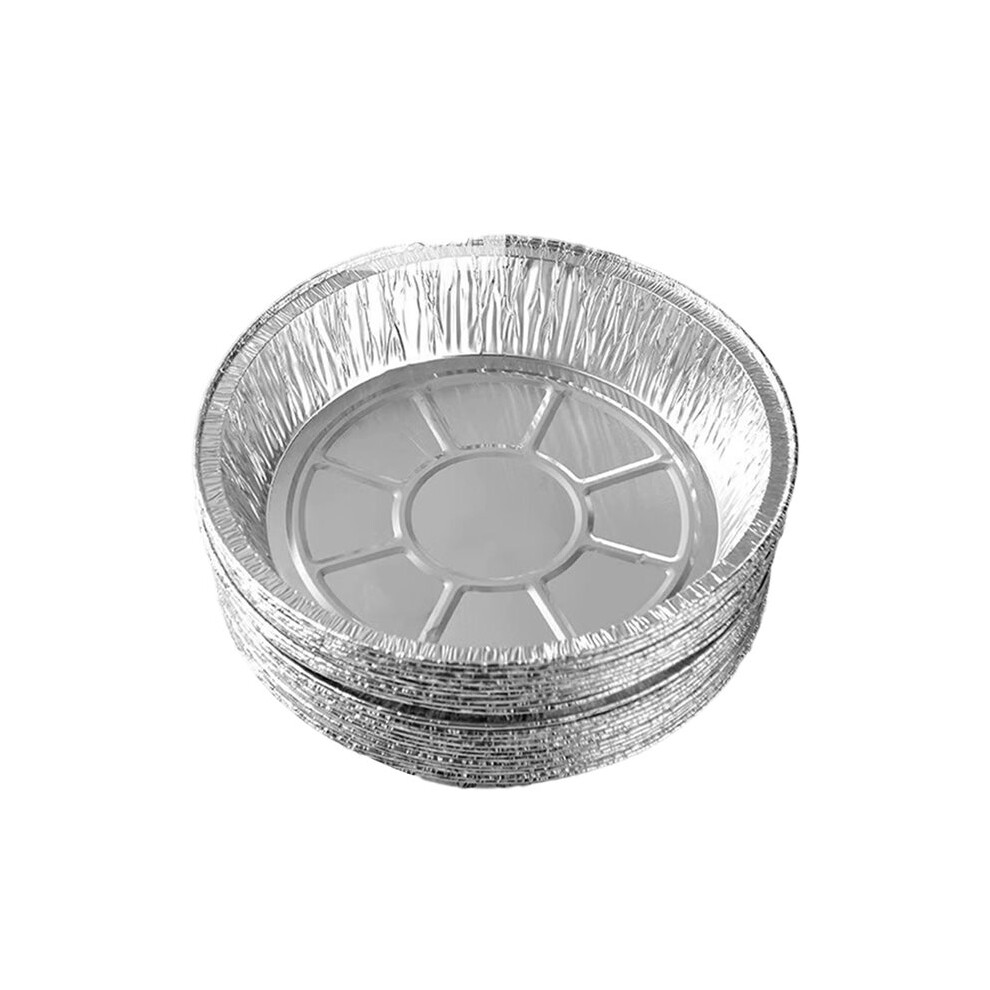 50PCS 8 Inch Disposable Tin Foil Plates Round Tin Foil Pie Pans for Air Fryers Baking Cooking Roasting