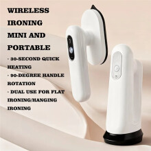 Portable Cordless Steam Iron, Foldable Electric Travel Steamer with Digital Display