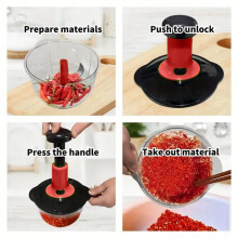 Multifunctional Manual Food Processor with Blade Guard Easy Clean Ergonomic Handle Ideal for Vegetables Garlic Meat