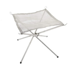 Portable Camping Grill Stainless Steel Foldable Fire Pit for Outdoor BBQ and Campfire Cooking