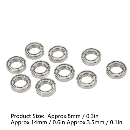 10 pezzi cuscinetti ZD Racing per auto, 8x14x3.5mm, argento 2