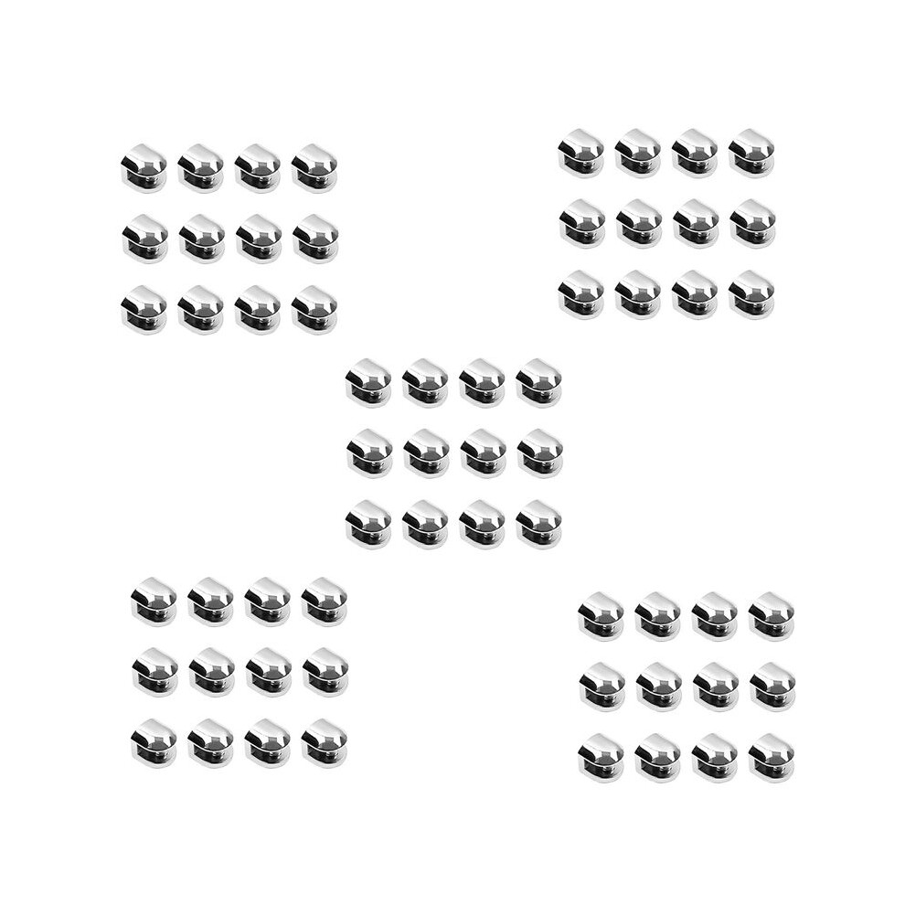 60Pcs Glass Brackets Adjustable Zinc Alloy Glass Clip Shelf Clamp Holder Flat Back Mount Holder For Staircase Handrail 4712358129895