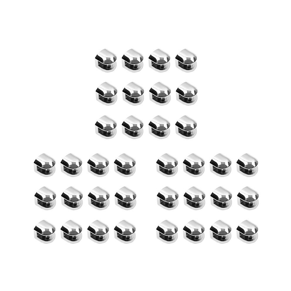36Pcs Glass Brackets Adjustable Zinc Alloy Glass Clip Shelf Clamp Holder Flat Back Mount Holder For Staircase Handrail 4713981506183