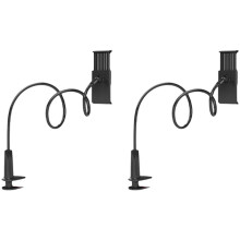 2X 360 Rotating Flexible Long Arms Mobile Phone Holder Desktop Bed Lazy Bracket Phone Stand for Phone and Tablet(Black)