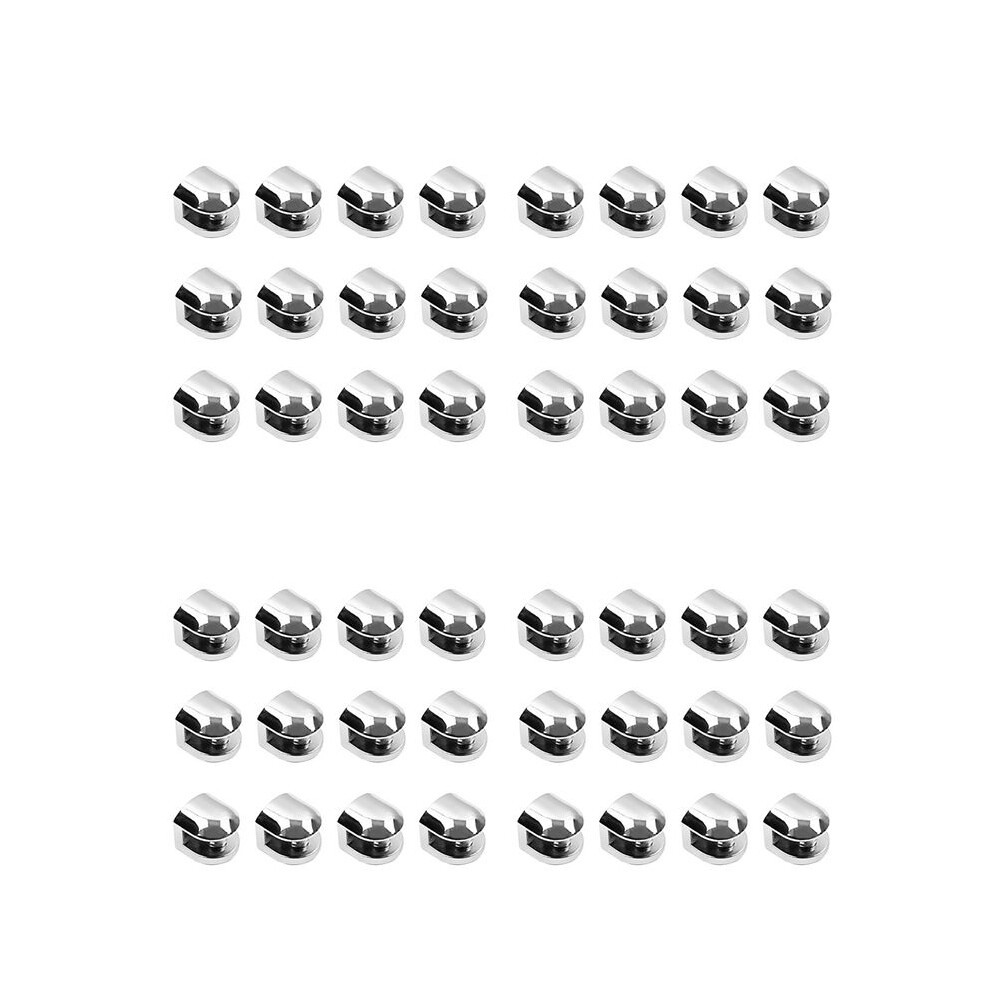 48Pcs Glass Brackets Adjustable Zinc Alloy Glass Clip Shelf Clamp Holder Flat Back Mount Holder For Staircase Handrail 4713141704909