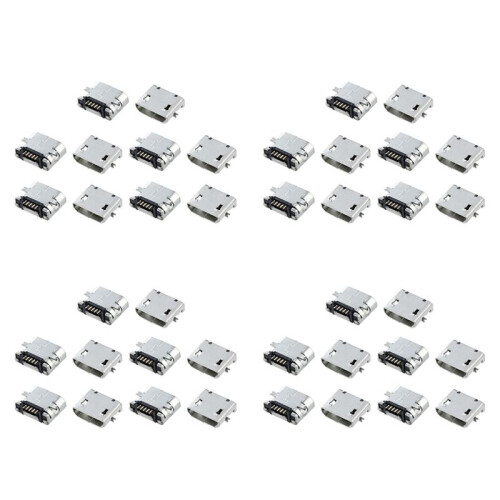 40 Pcs Spare Parts Type B Micro-USB Female Jack Connector Port Socket
