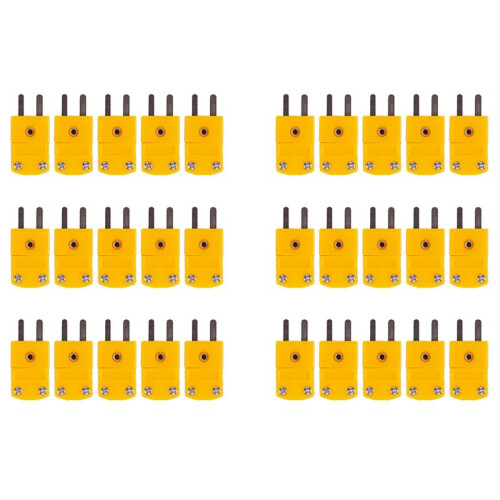 30Pcs RTD Circuits K Type Temperature Sensor Thermocouple Plugs Yellow