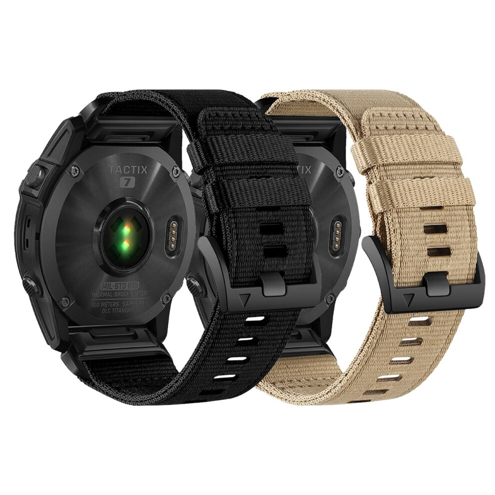 Watch Band 26Mm Quickfit Nylon Strap For Garmin Fenix 7X 6X 5X Enduro 2 Stone Black 9174973180913