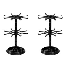 2X 2 Tier Rotating Jewelry Display Stand Necklace Tower Storage Rack for Earrings Watch Showcase