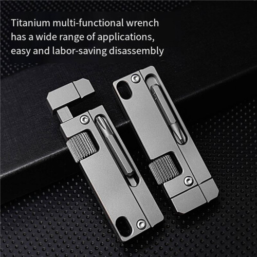 2X Titanium Alloy  Adjustable Spanner Wrench, Multitool Portable Repair Tool for Outdoor Use,Multifunctional Tool 2