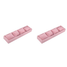2X 4 Grids Watch Jewelry Display Box with Pillow Tray Ice Velvet Bracelet Chain Storage Holder Jewelry Showcase