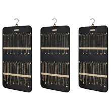 3X Hanging Jewelry Organizer, Necklace Holder Anti- Earrings Rings Hanger with Pockets Hang Closet, Wall, Door