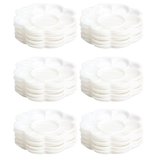 30Pcs Plastic Nail Art Paint Color Mixing Palette Plate Disk Essential Tool