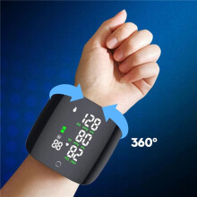 2X Tensiomètre Numérique au Poignet, Écran LCD Tactile, Moniteur de Fréquence Cardiaque et de Pression Artérielle Automatique, Voix Intelligente