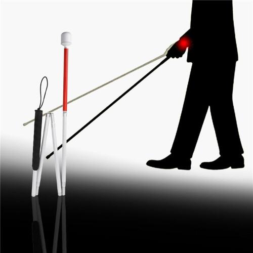 3X Aluminum Folding Cane 4-Sec Folding Cane with Rolling Tip for Blind Walking Stick 2