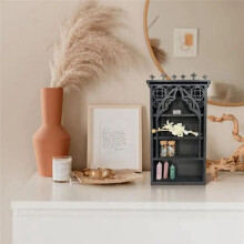 Wall Wooden Shelf Crystal Display Shelf Trinket Shelf Books Shelf Makeup Shelf Vase Pottery Storage Rack B