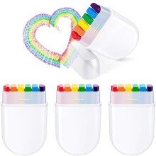 Rainbow Face Paint Pride Face Body Paint Kit Rainbow Makeup Stick for Celebrations Cosplay Birthday Makeup Supplies B