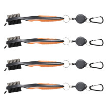 Golfschläger-Reinigungsbürste, Doppelseitiges -Reinigungswerkzeug, Nylon-Stahlbürste, Reinigungswerkzeug-Zubehör Orange