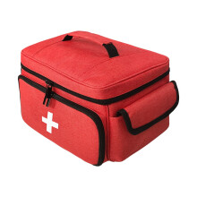 Medicine Storage Bag Empty Lockable Pill Bottle Organizer with Portable Zippered Pouches Medicine Box for Home Travel,B