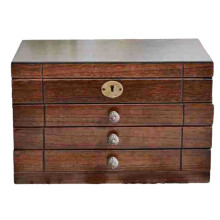 Vintage Style Solid Wood Jewelry Box Large Capacity Jewelry Storage Box Jewelry for Jewelry Storage Wooden Box Color A