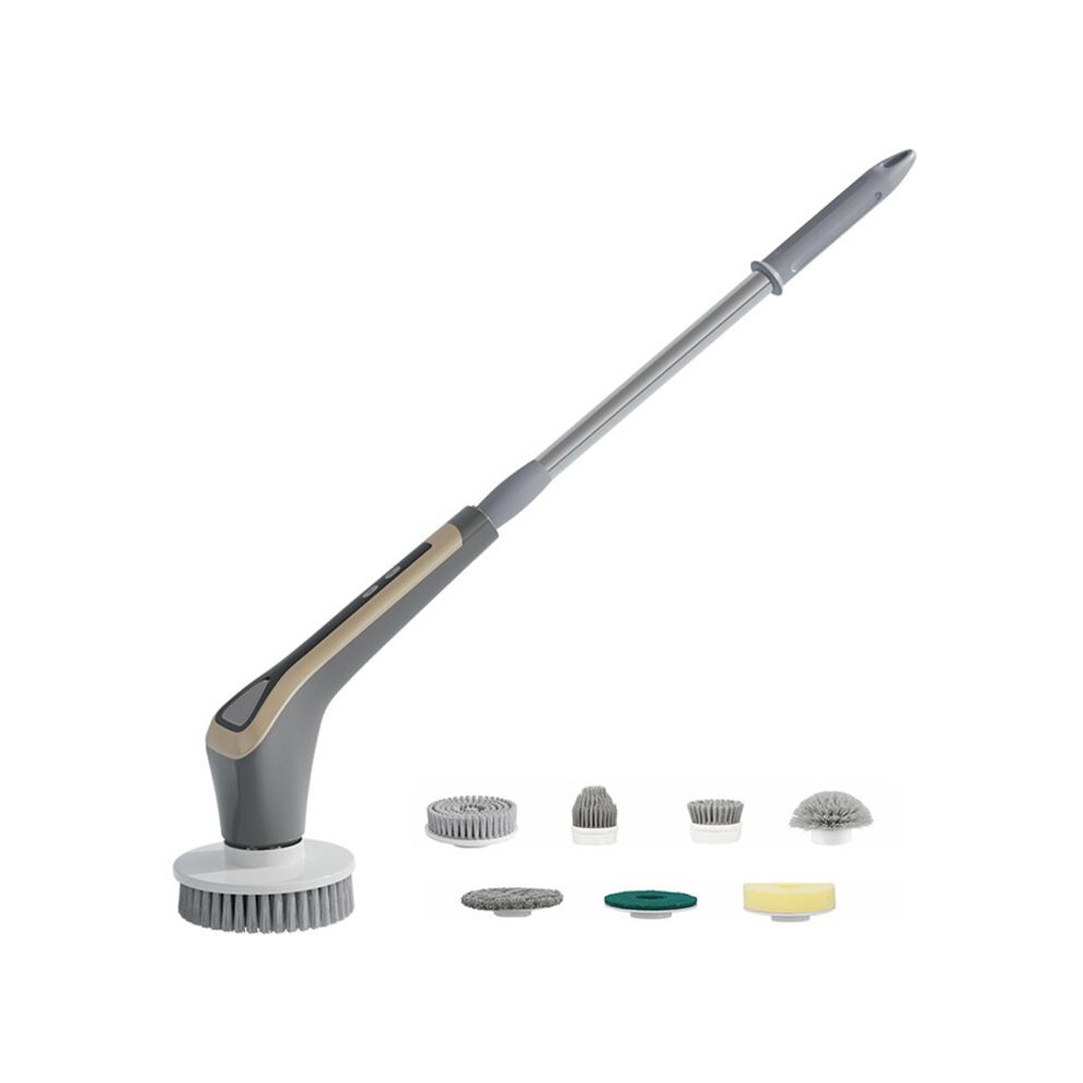 Electric Spin Scrubber Shower Scrubber Ipx7 with 7 Replaceable Brush Heads and Adjustable Removable Extension Handle B